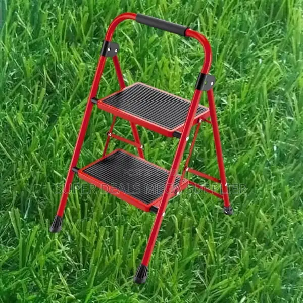 Lightweight 2 Step Folding Ladder | Anti-Slip Pedal, Portable Use