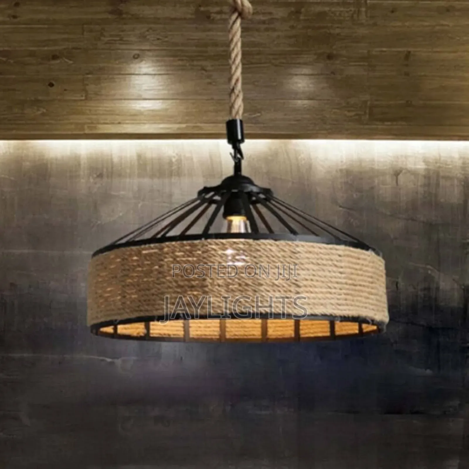 Vintage E27 Base Rope Pendant Lamp Clothing Shop Lighting