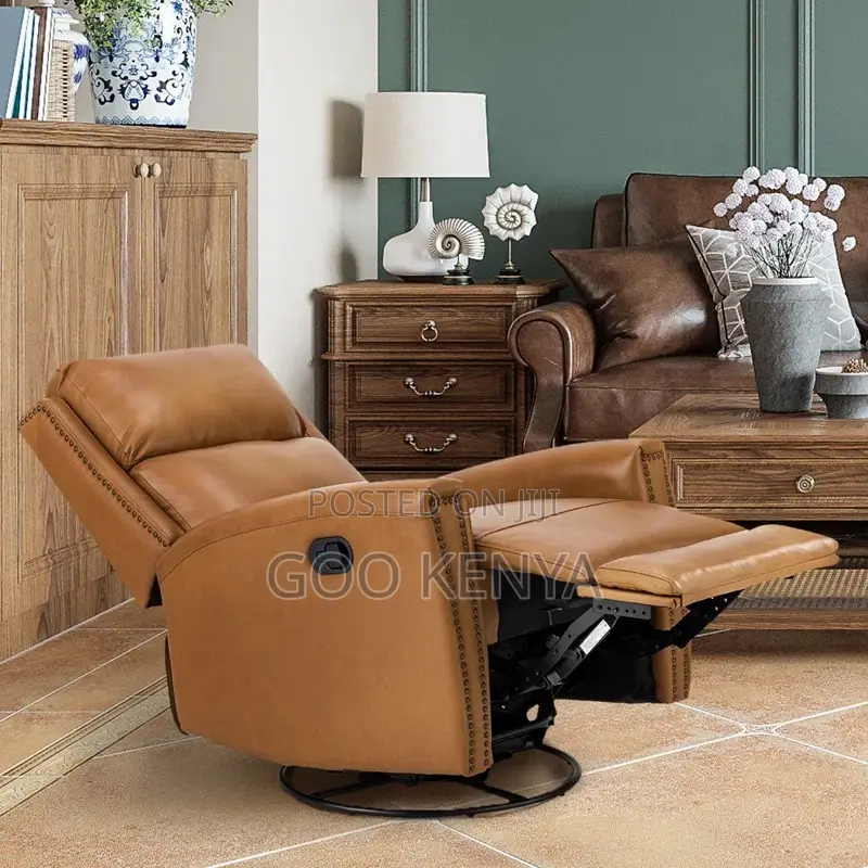 Home Sofa; Single Relaxing Leather Recliner Rocking Sofa