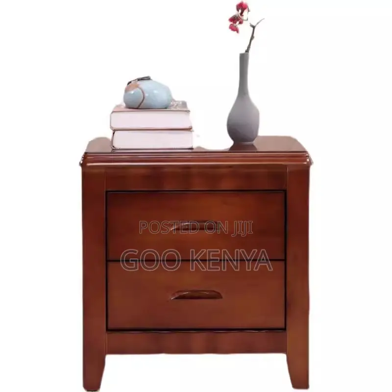 Home Cabinet; Modern Mahogany 2-Drawer Bedside Organizing Cabinet