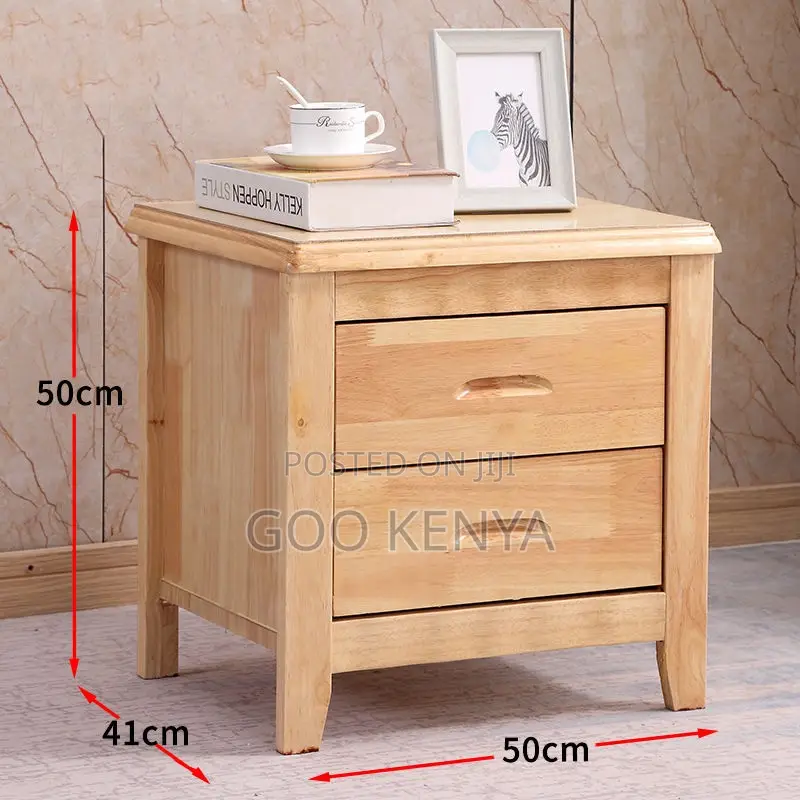 Home Cabinet; Modern Mahogany 2-Drawer Bedside Organizing Cabinet