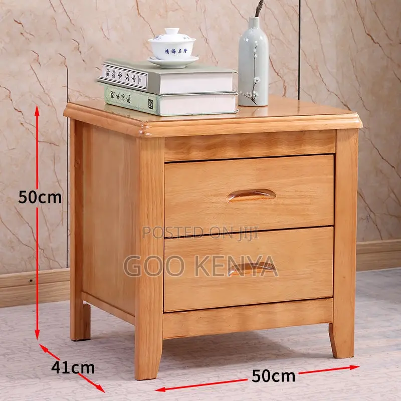 Home Cabinet; Modern Mahogany 2-Drawer Bedside Organizing Cabinet