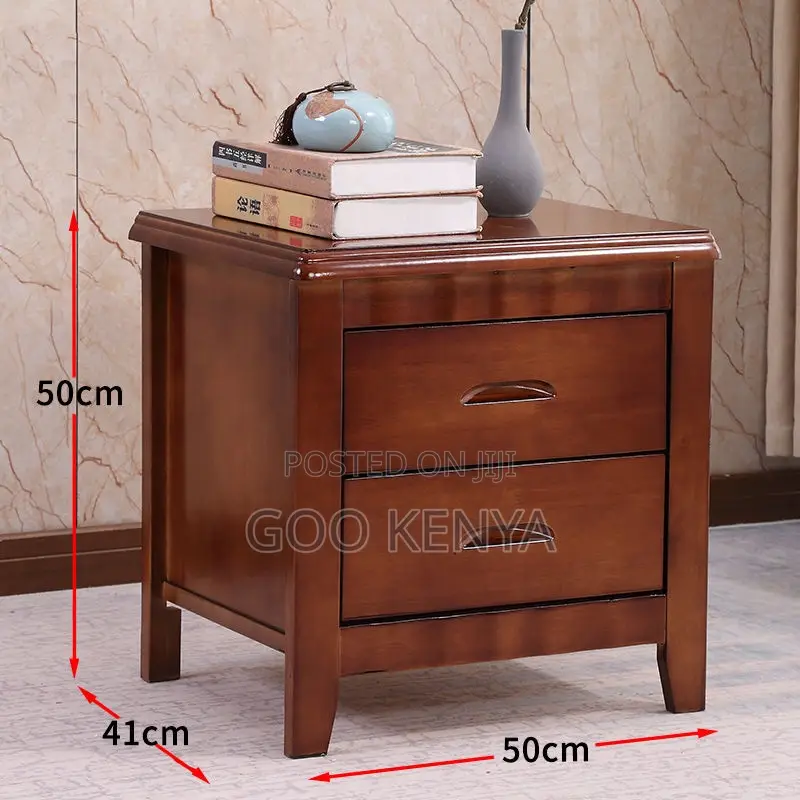 Home Cabinet; Modern Mahogany 2-Drawer Bedside Organizing Cabinet