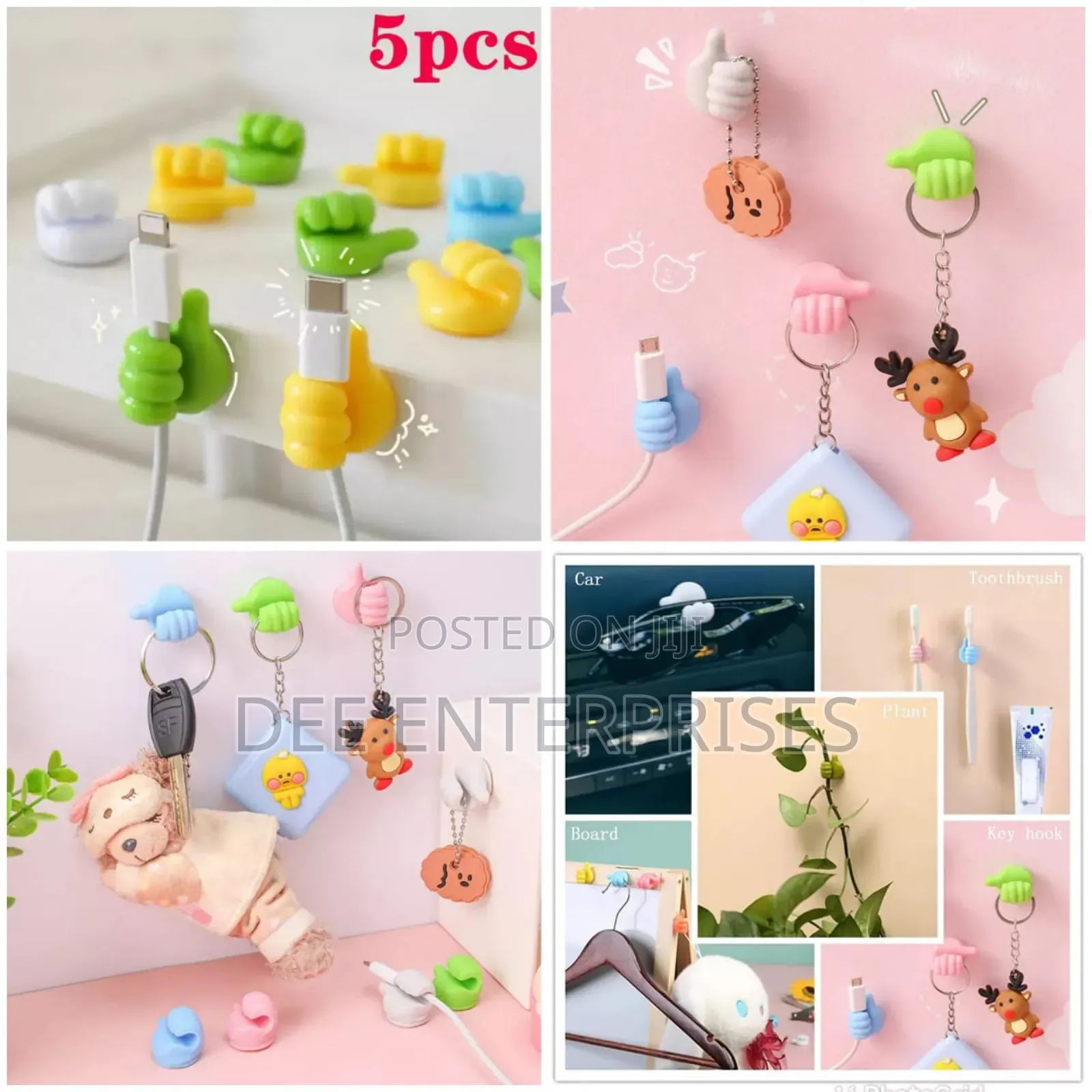 5pcs Self Adhesive Thumb Hooks