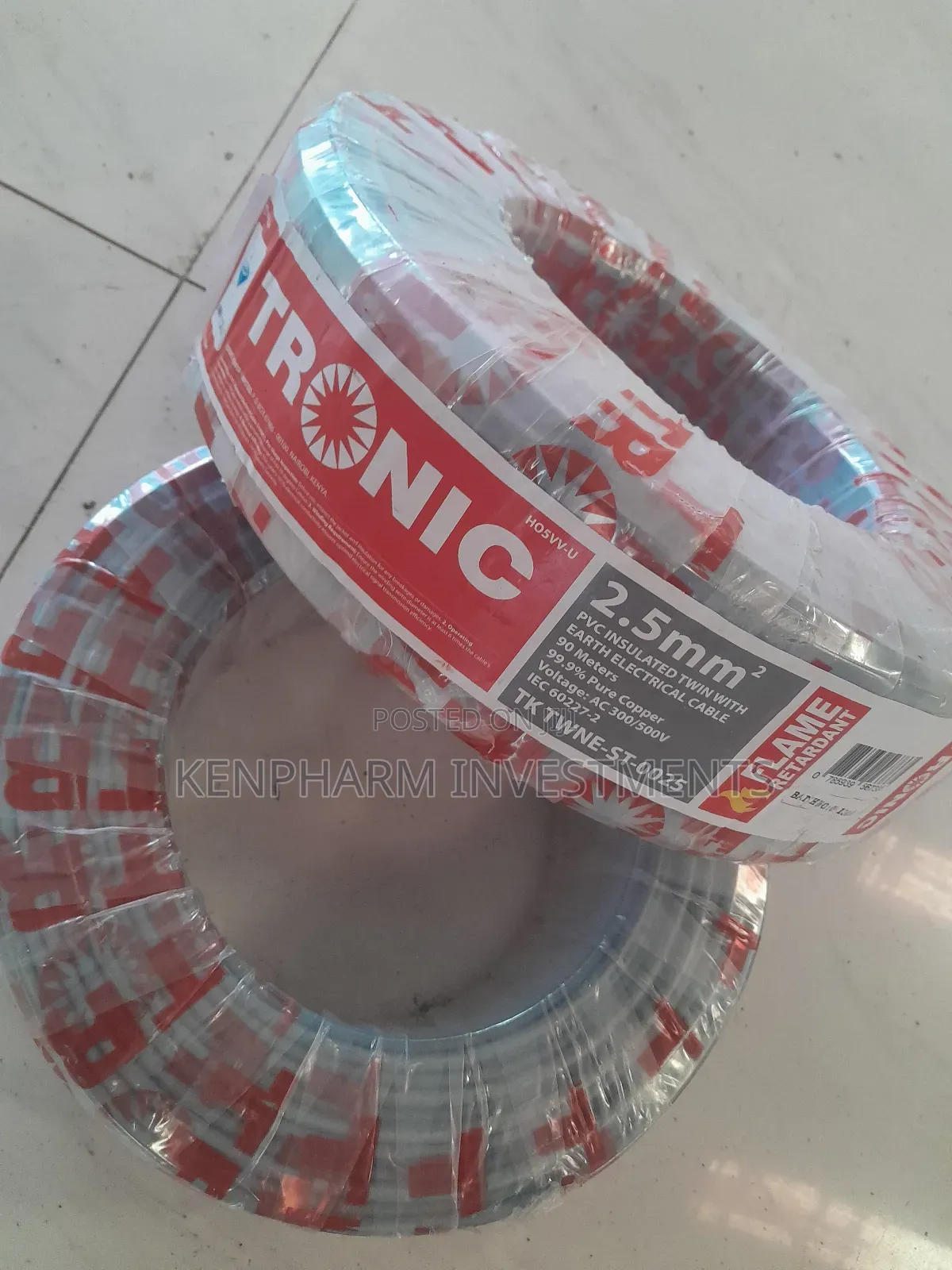 2.5mm Twin With Earth Electrical Cable, Pure Copper, Tronic Brand
