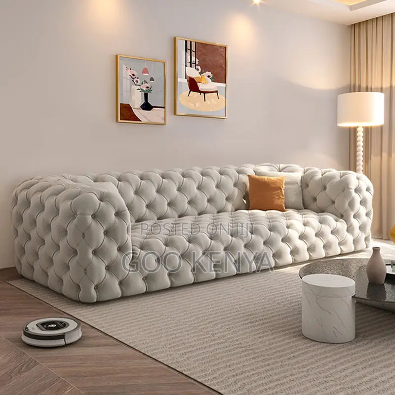 Home Sofa; Soft Fabric 3-Seater Living Room Couch
