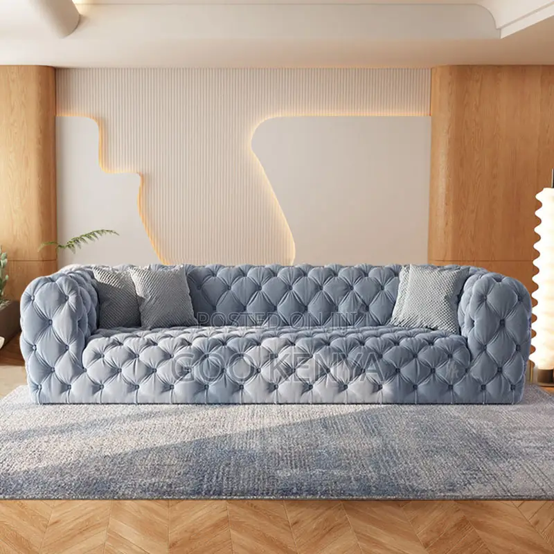 Home Sofa; Soft Fabric 3-Seater Living Room Couch