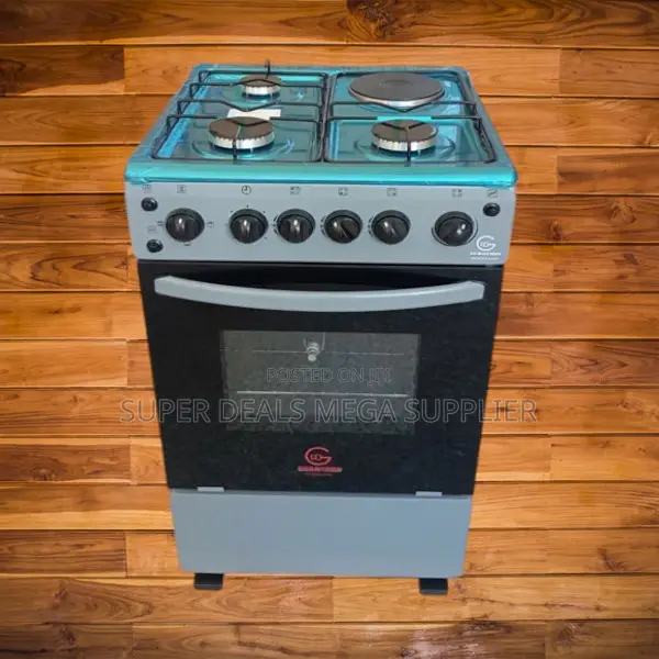 Eurochef Cooker 3 Gas Burners 1 Hot Plate 50x55cm Free Standing