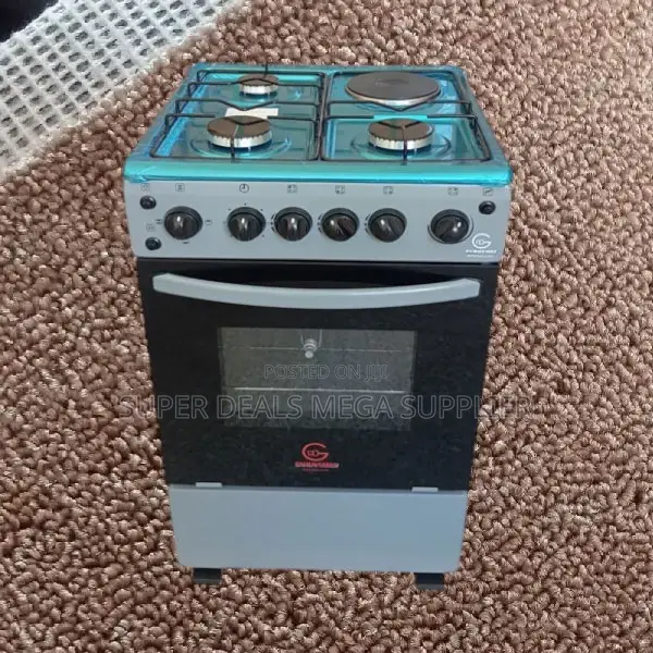 Compact Eurochef Cooker 3 Gas Burner + Electric Hot Plate 50x55cm Unit