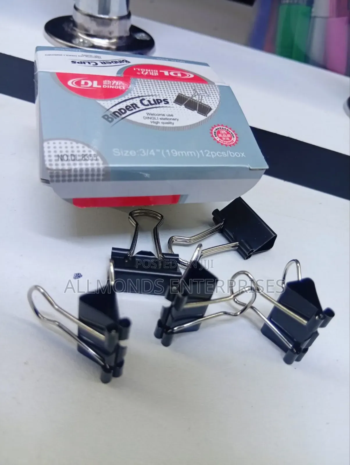 A Packet of 12 Pieces Binder Clip 3/4 Inches- 19mm