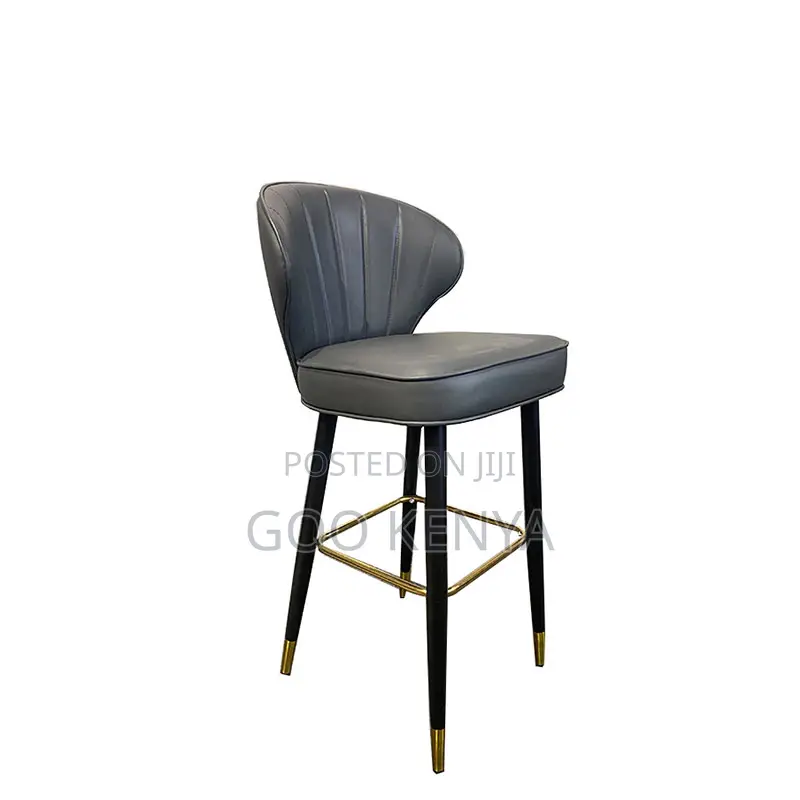 Home Bar Stool; Modern Dining Chair With Walnut Finish and Padded Seat