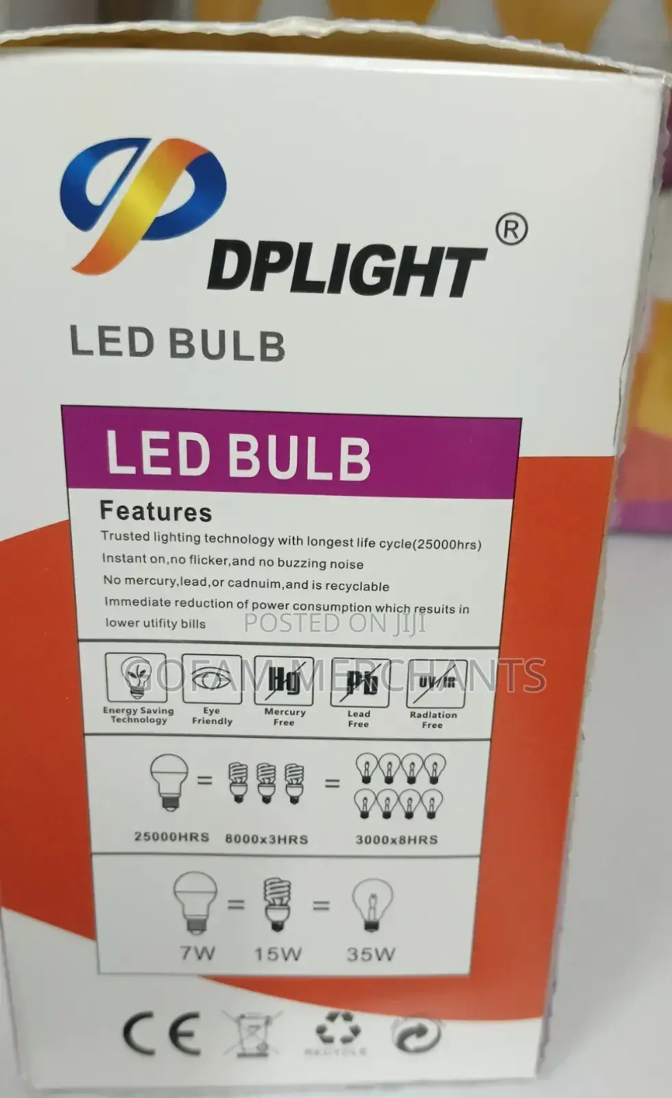 A Pack of 5 Flicker Free 15w Intelligent Emergency Bulbs