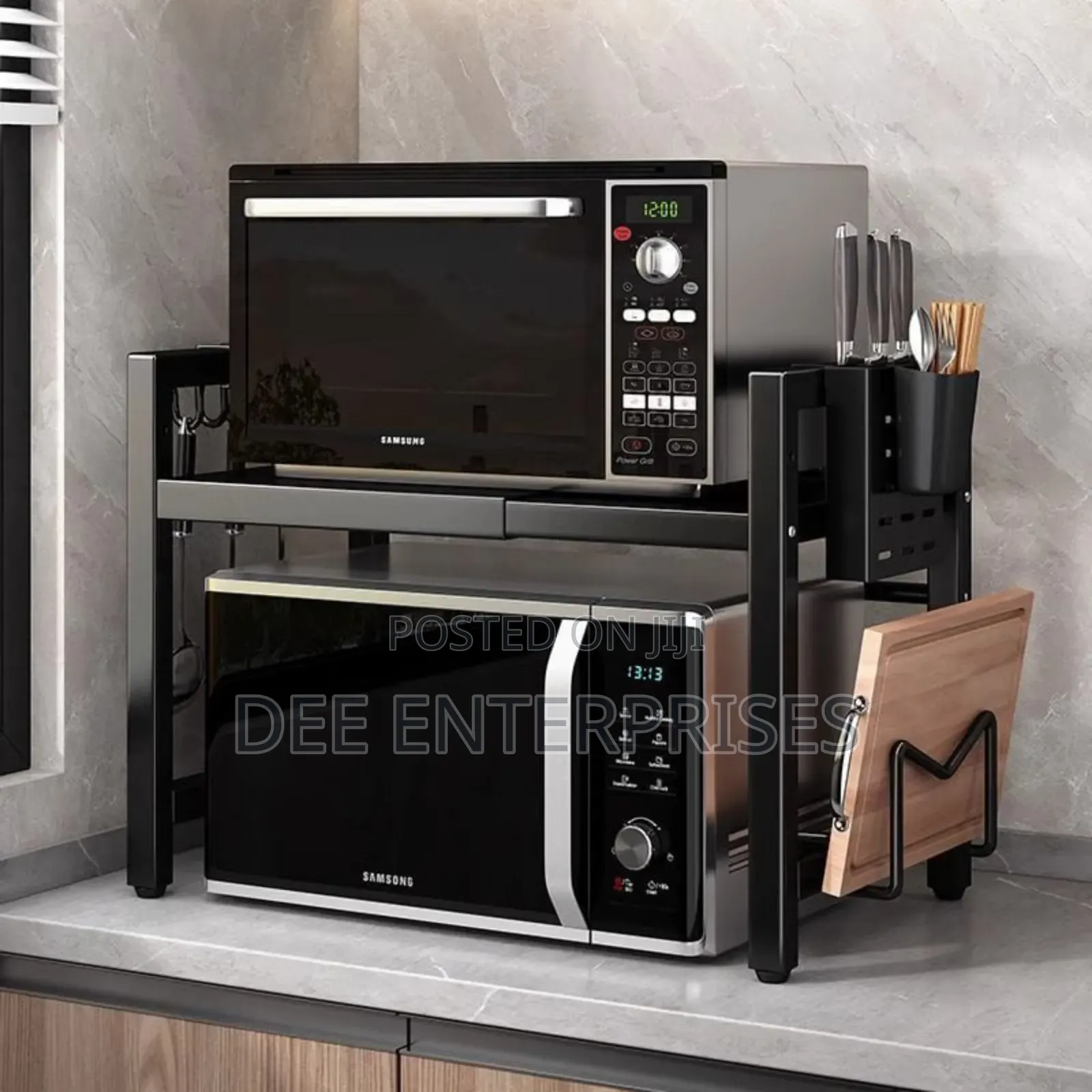 Expandable High Quality 1 Tier Metallic Rust-Free Microwave Stand