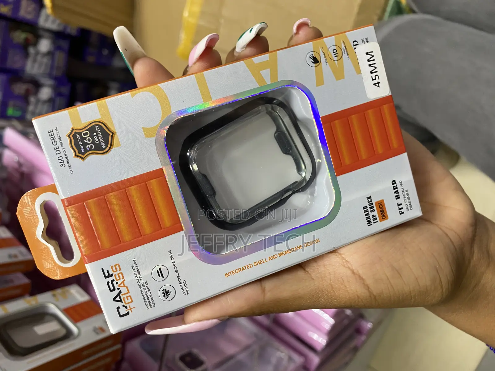 Ninki for Apple Watch 9 Case 45mm Series 8 Series 7 Black