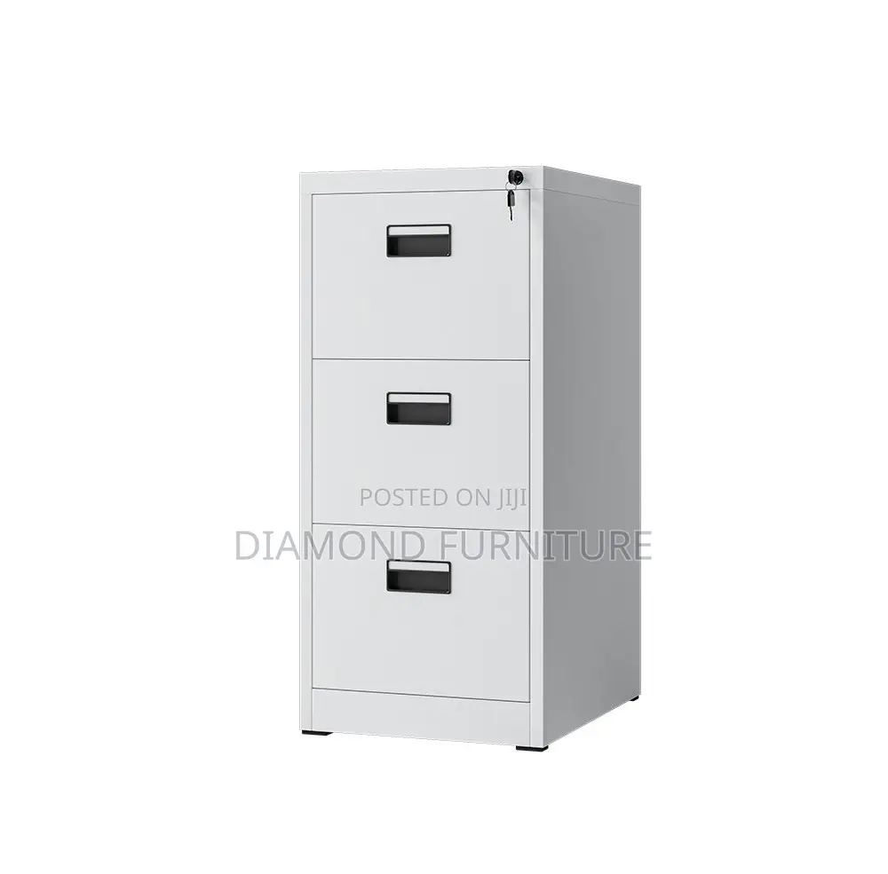Durable 3-Drawer Metallic Office Filing Cabinet Unit