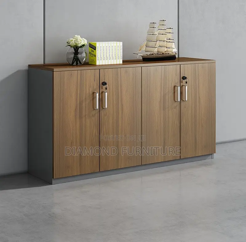 Elegant 2-Door Wooden Office Filing Cabinet Credenza