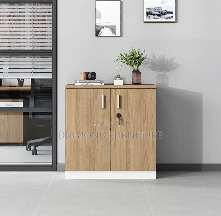 Elegant 2-Door Wooden Office Filing Cabinet Credenza