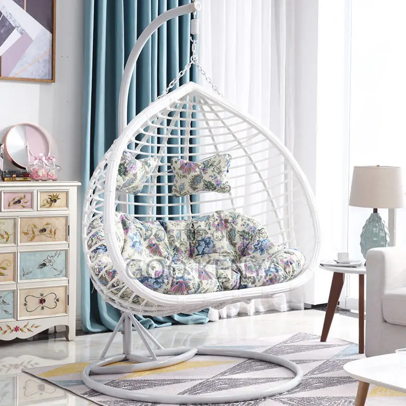 Home Chair; Garden Hanging Rattan Swing for Two Persons