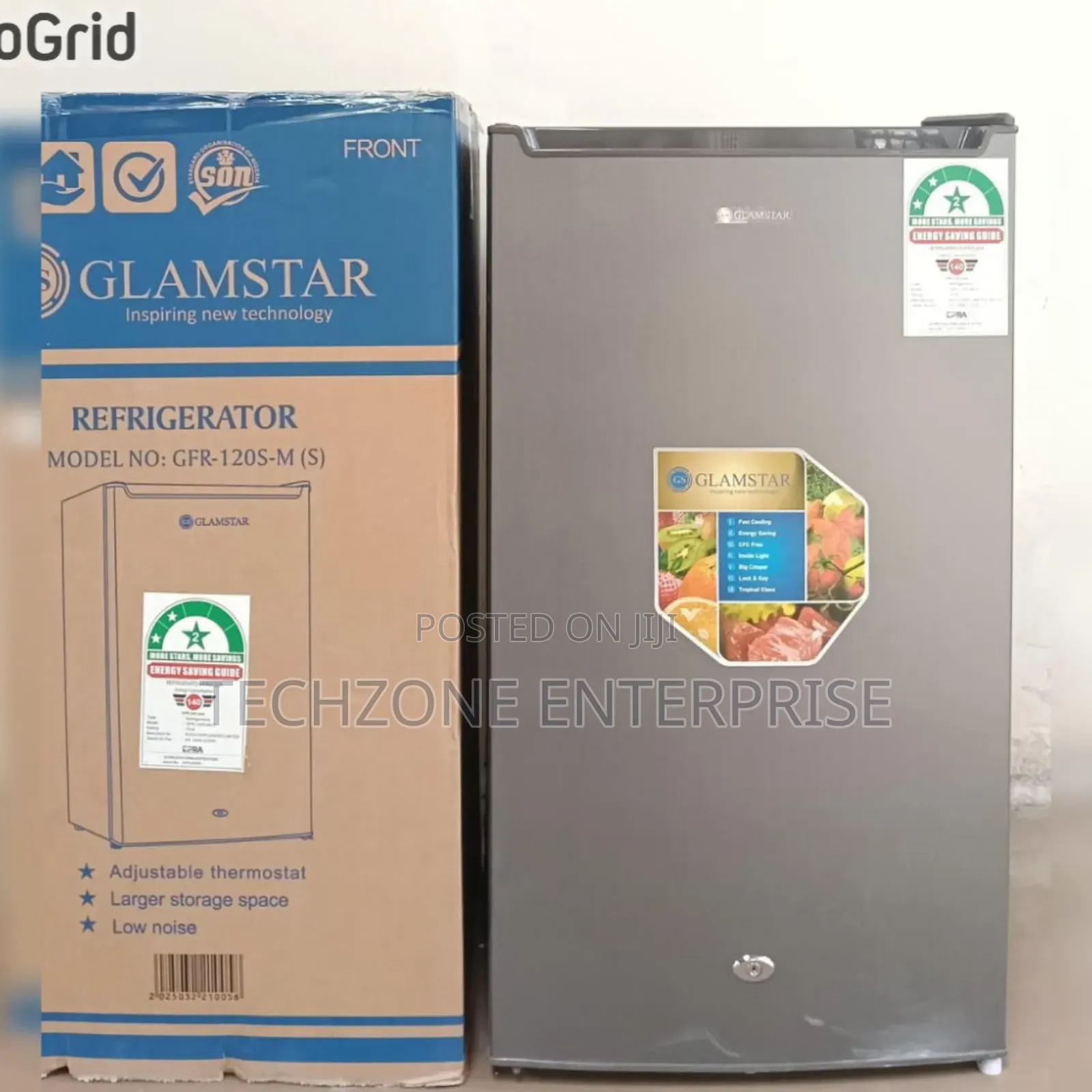 Glamstar GFR-120s - 90l Single Door Fridge, Grey
With Lock and Keys 