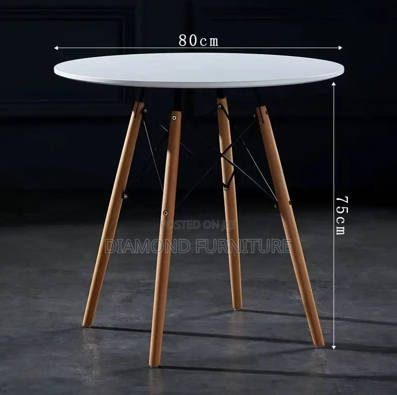 Eames Office Round Table With Wooden Legs