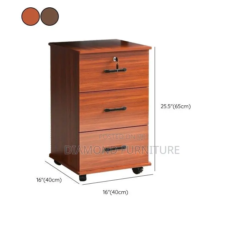 3-Drawer Modern Wooden Office Credenza Cabinet