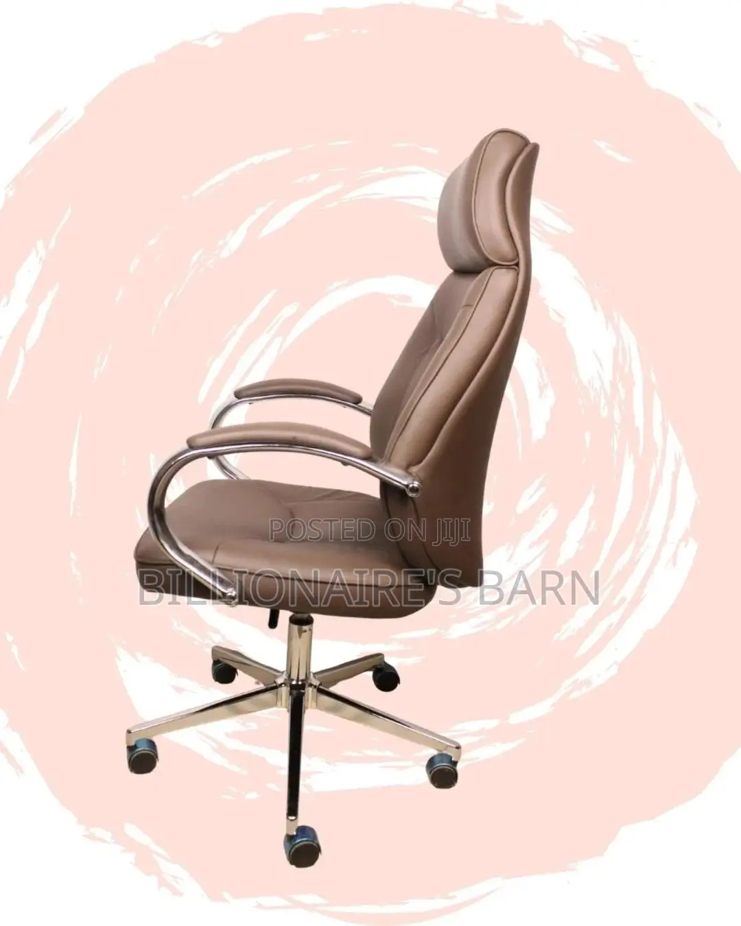 Brown Executive Leather Office Chair | Ergonomic Headrest Support