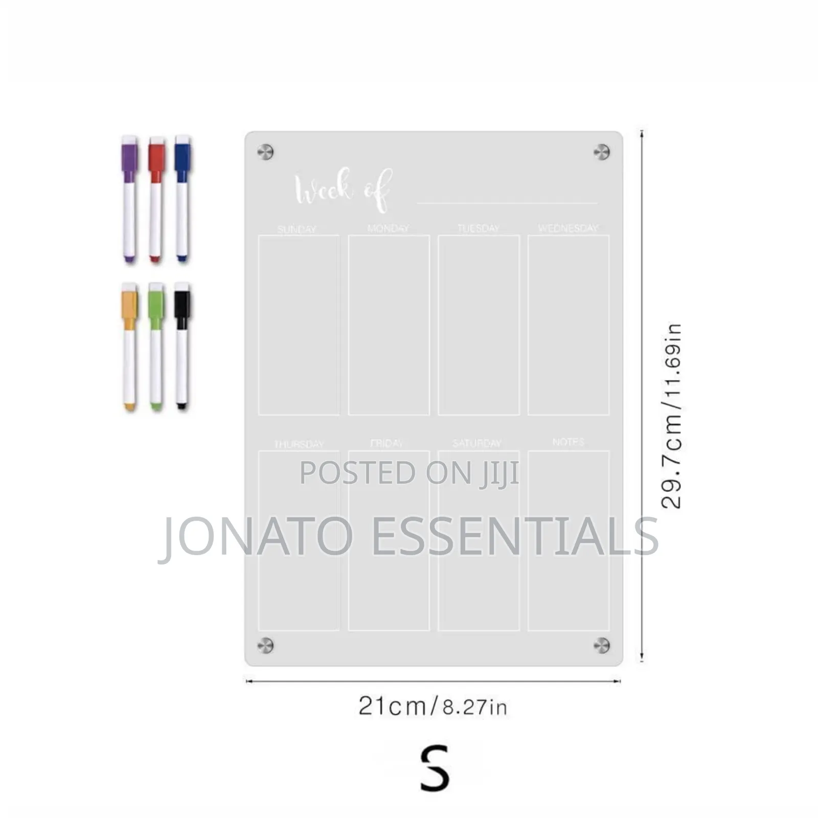 Clear Acrylic Weekly Planner Whiteboard Magnetic Fridge Calendar