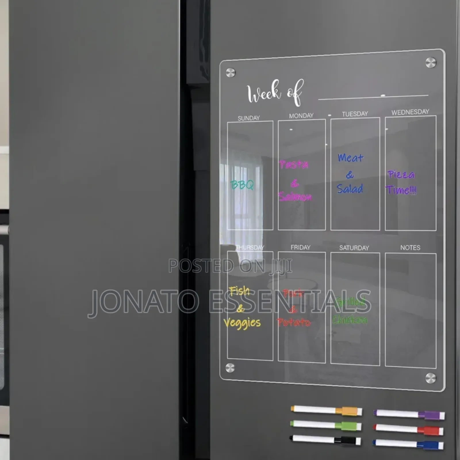 Clear Acrylic Weekly Planner Whiteboard Magnetic Fridge Calendar