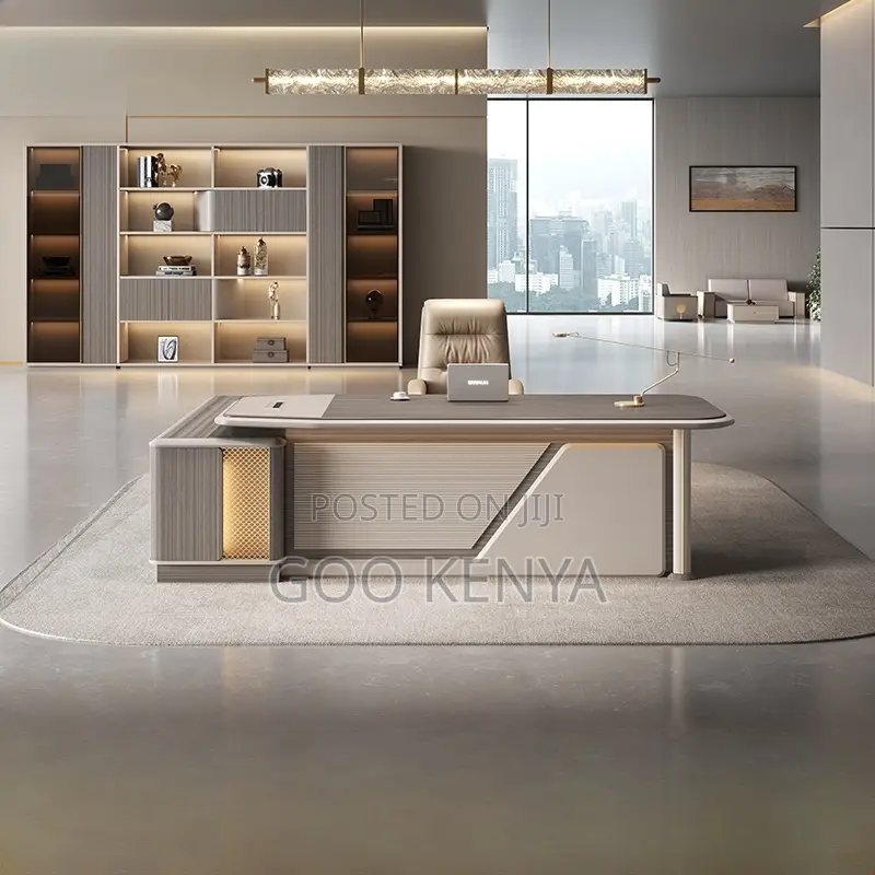 Office Desk; 1.6meter Sleek L-Shaped Office Desk for Professionals