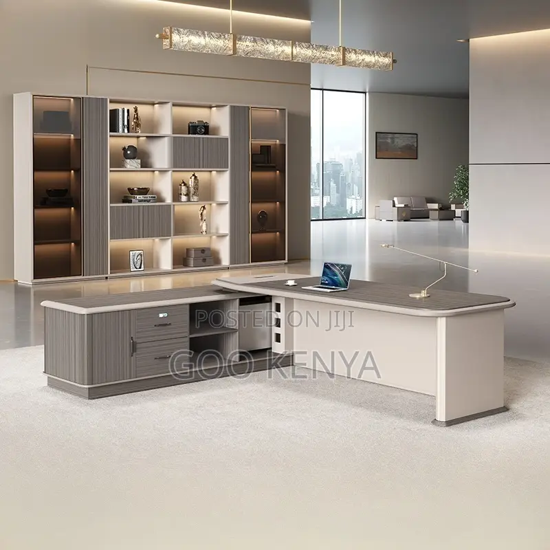 Office Desk; 1.6meter Sleek L-Shaped Office Desk for Professionals