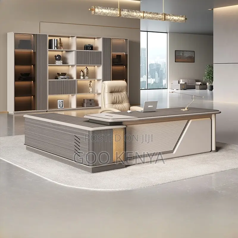 Office Desk; 1.6meter Sleek L-Shaped Office Desk for Professionals