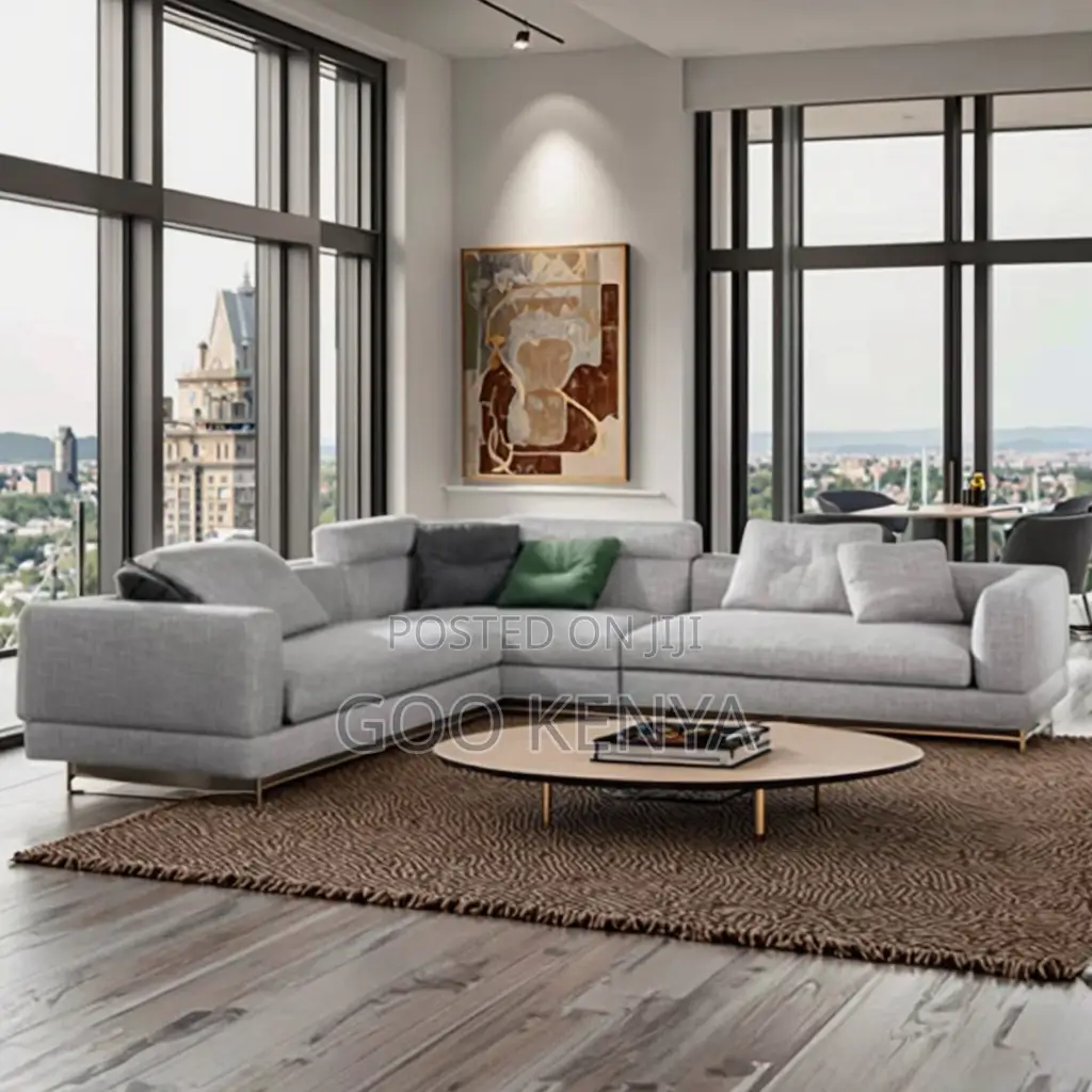 Home Sofa; L-Design Fabric Sectional Sofa for Living Room