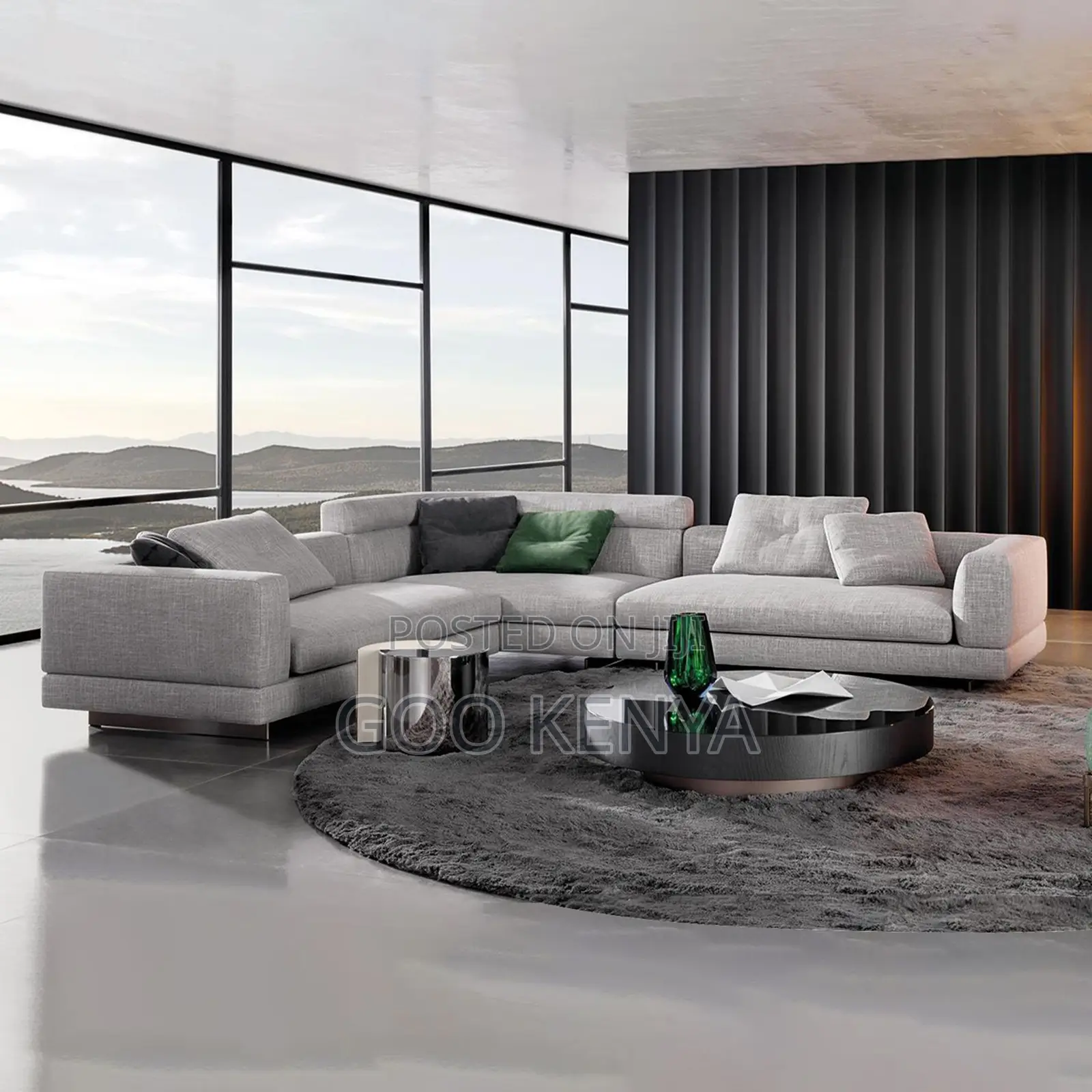 Home Sofa; L-Design Fabric Sectional Sofa for Living Room