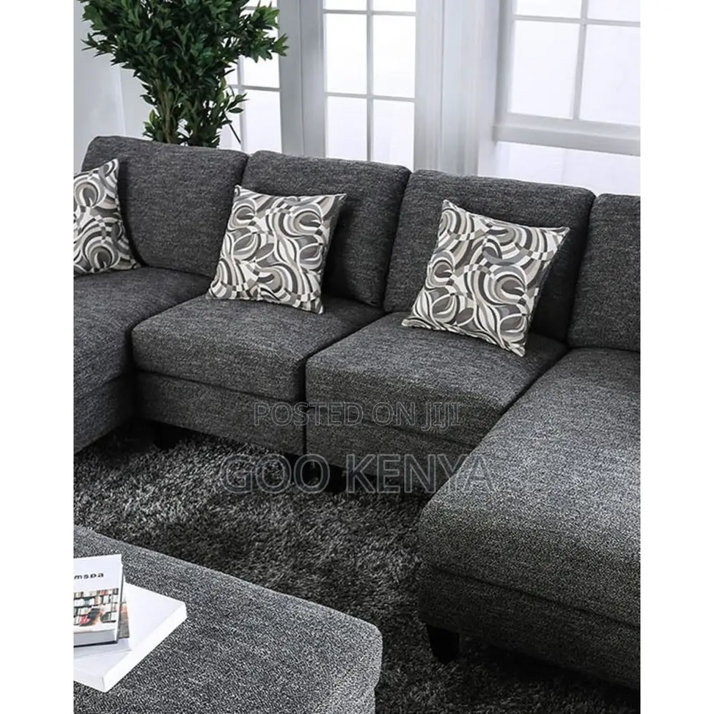 Home Sofa; L-Design Fabric Sectional Sofa for Living Room