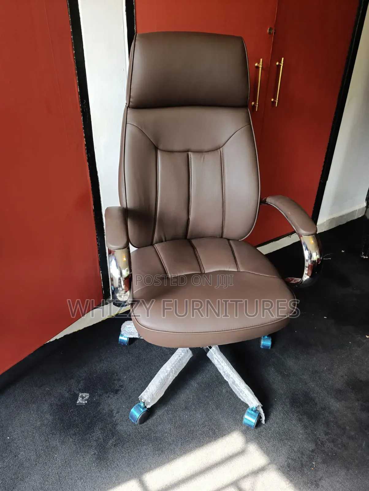 Brown High-Back Executive Office Chair