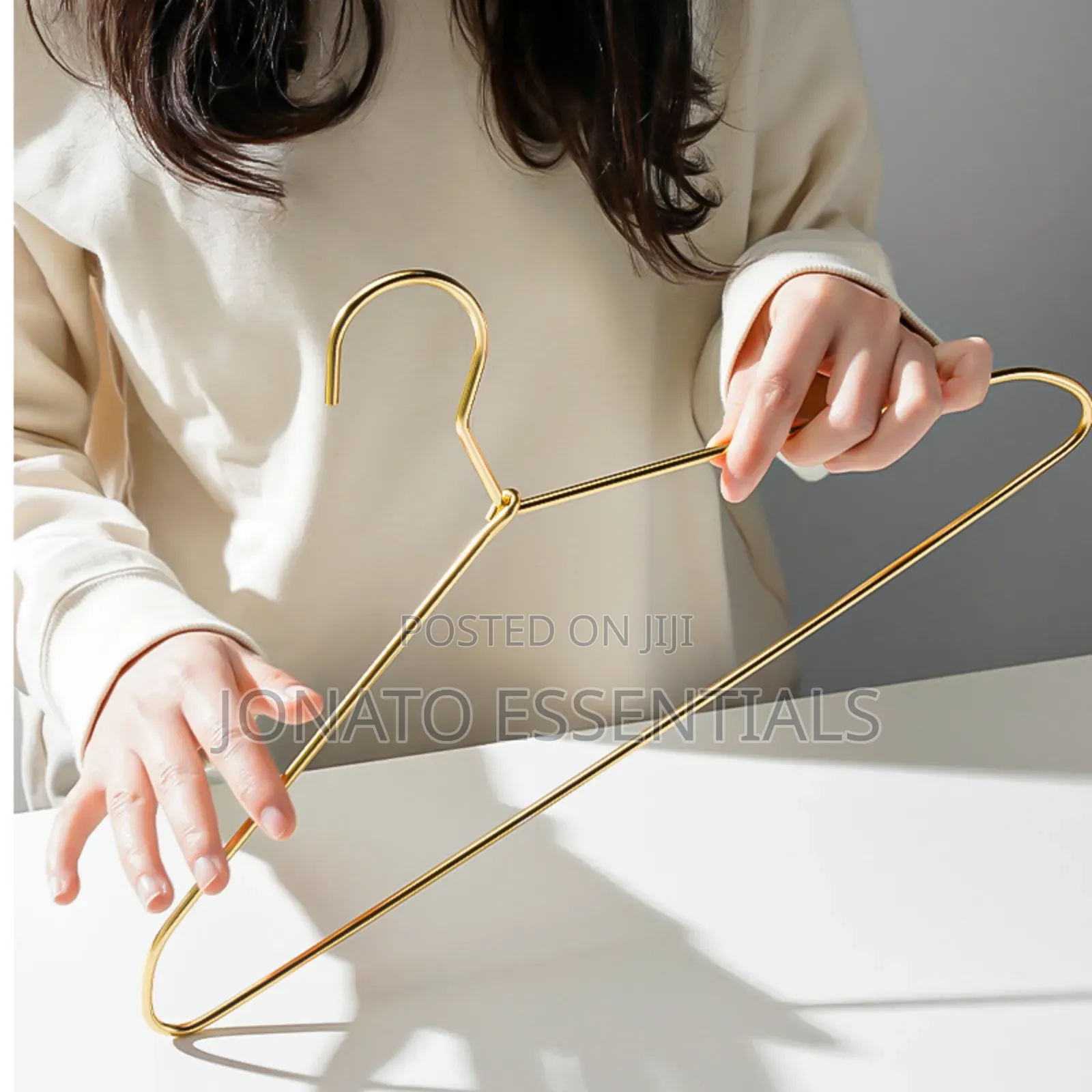 10pcs Gold Metallic Clothes Hangers Set