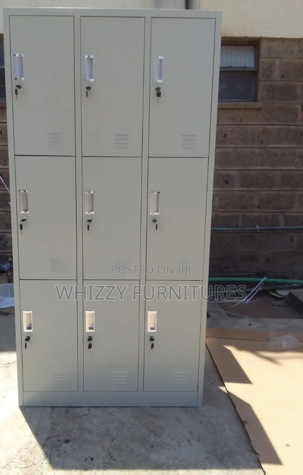 9-Door Metallic Locker Cabinet