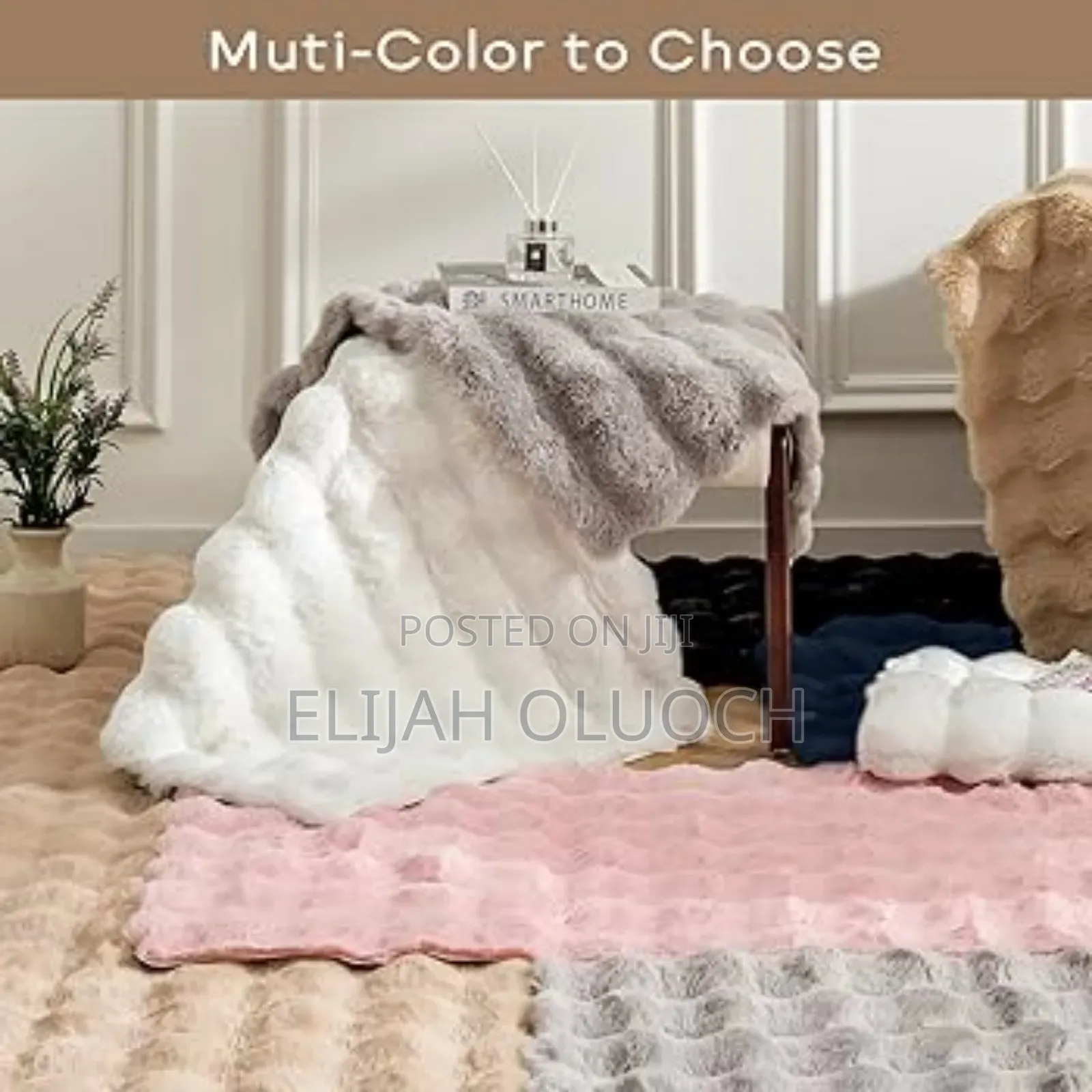 Cute Artificial Rabbit Fur Carpet Plush Rug