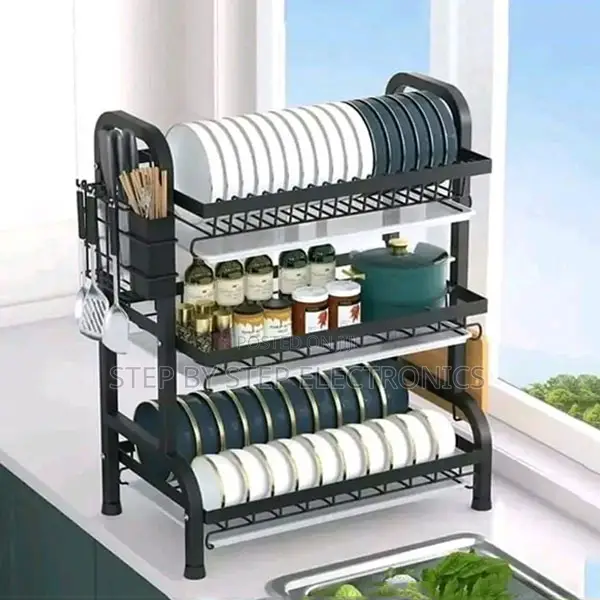 3 Layer Dish Drainer Dish Racks 3 Tier Modern Kitchen Storage Rack