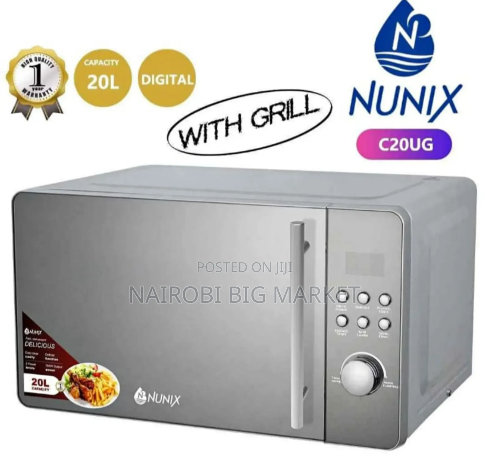 New Model 20 Litres Nunix  Digital Microwave With Grill 
C20ug