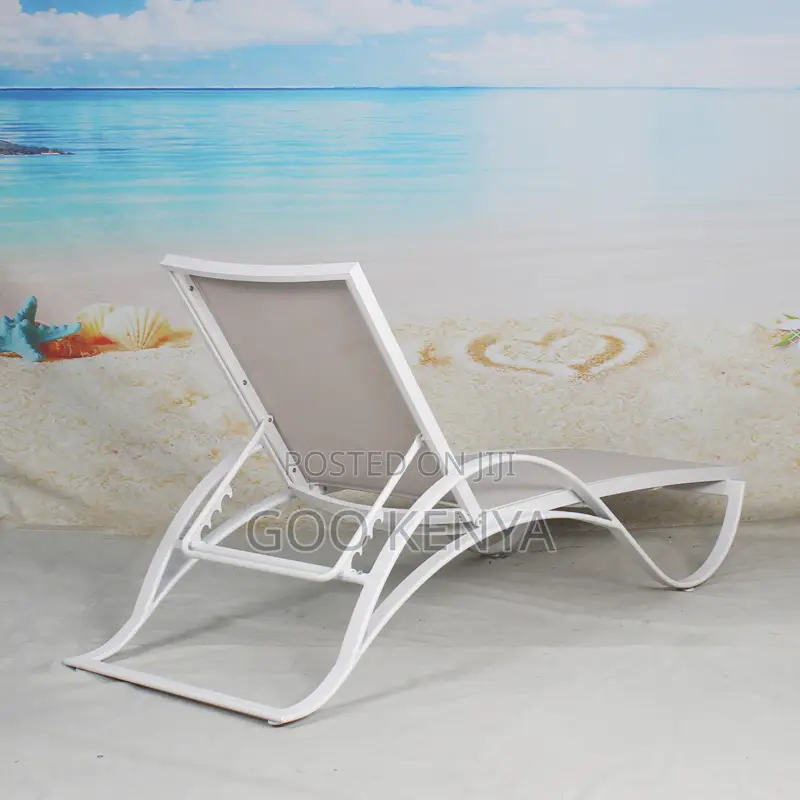 Outdoor Lounger Chair; Outdoor Waterproof Fabric Sunbed Metal Frame