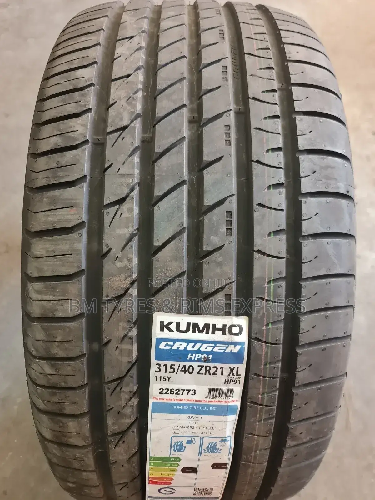 315 /40 R21 Khumo Tyres (Korea)
