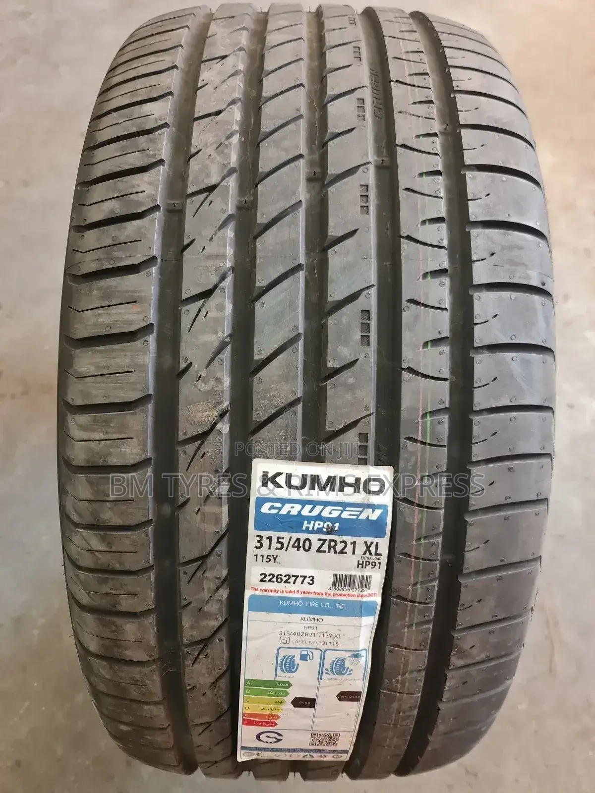 315 /40 R21 Khumo Tyres (Korea)