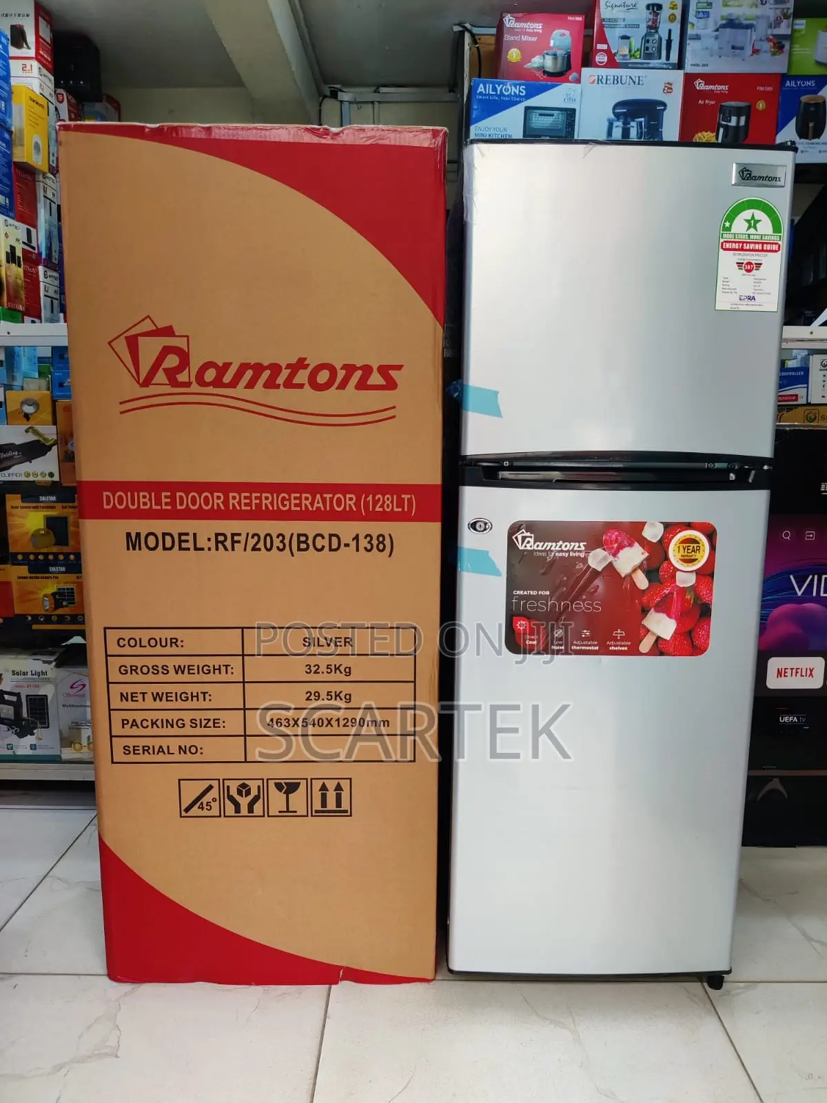 Ramtons Fridge Double Door 128litres Rf203