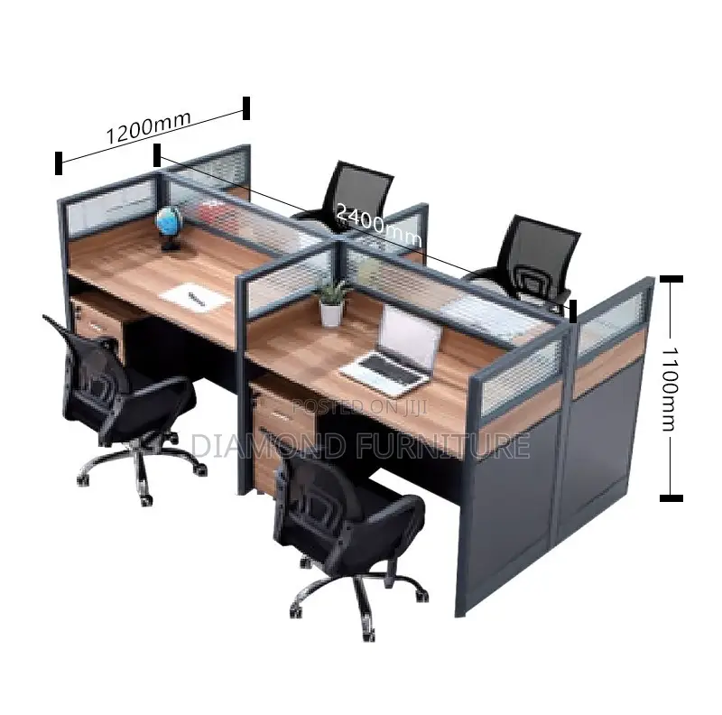 4-Way Modular Executive Office Workstation