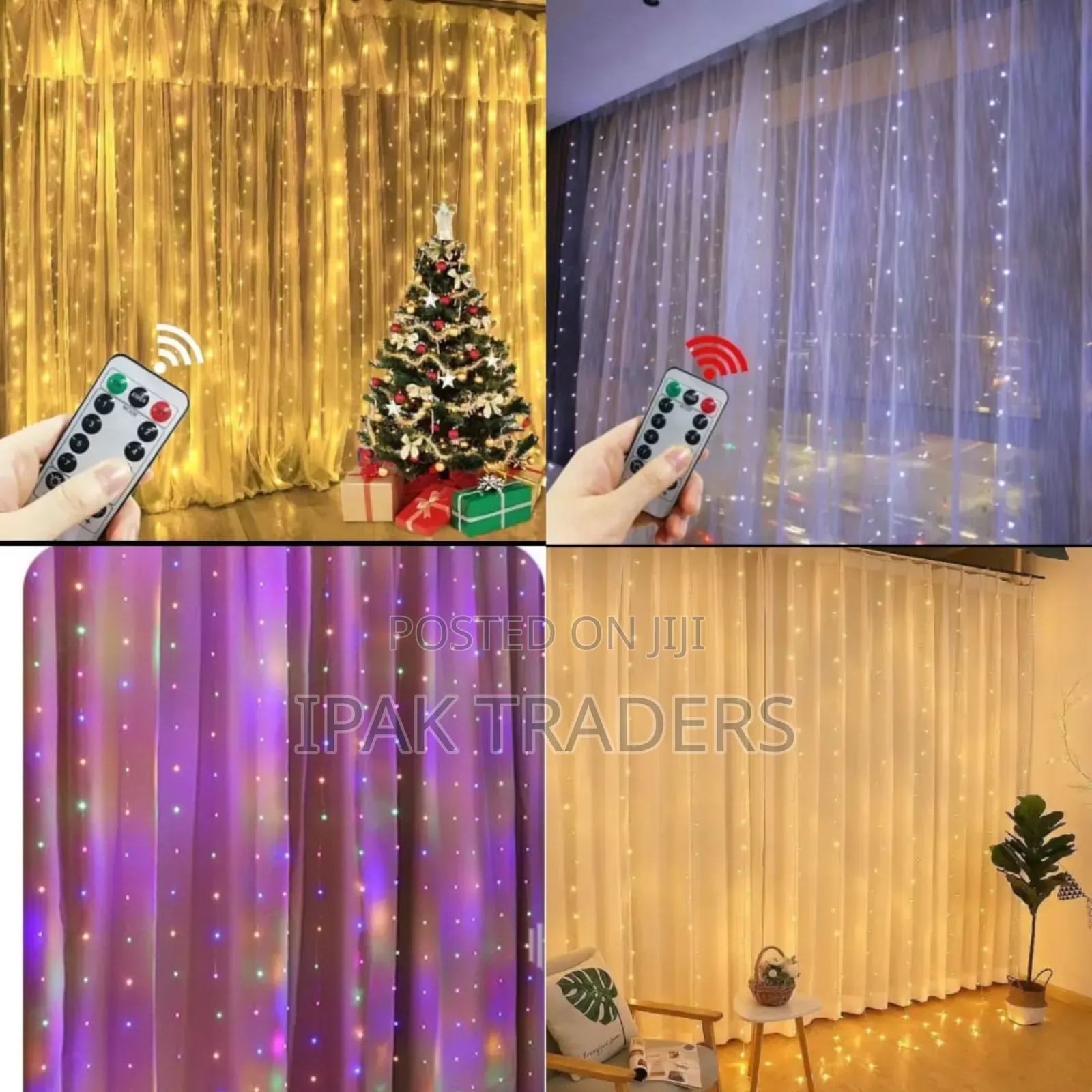 *3m×3m Curtain Lights With Remote* Colours: *White Coloured*