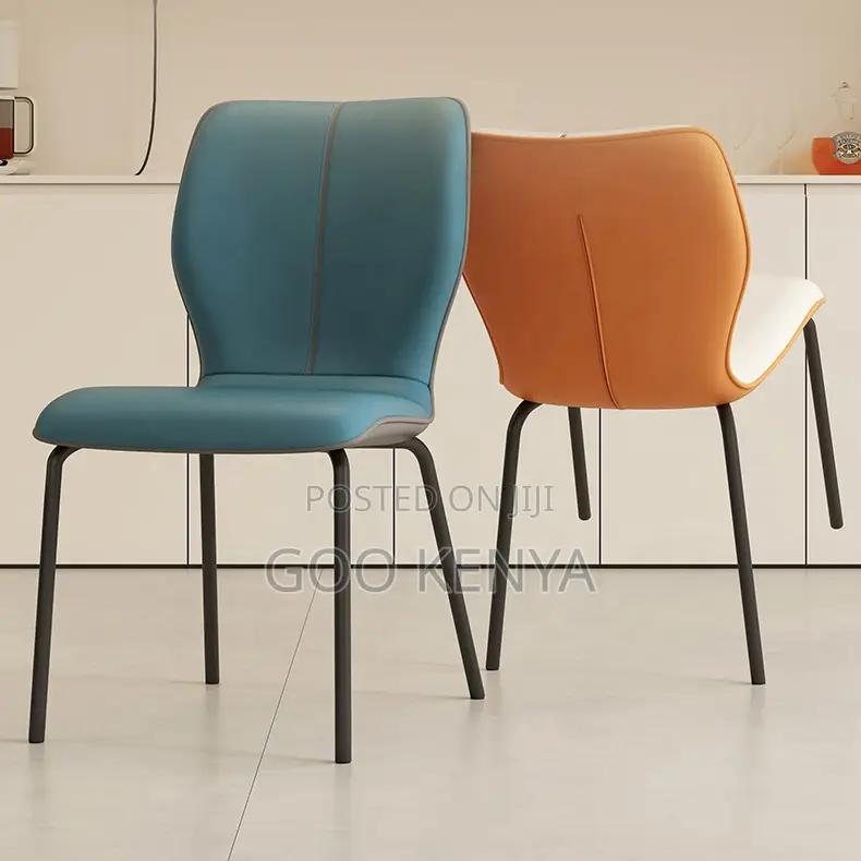 Home Dining Chair; Elegant Armless Leather Chair for Dining Table