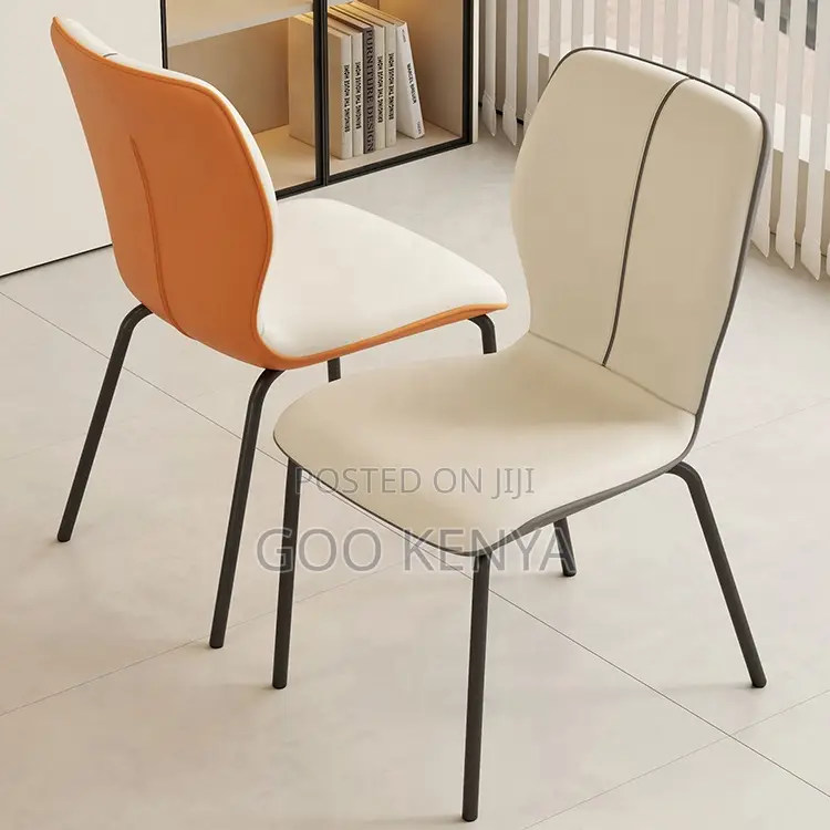 Home Dining Chair; Elegant Armless Leather Chair for Dining Table
