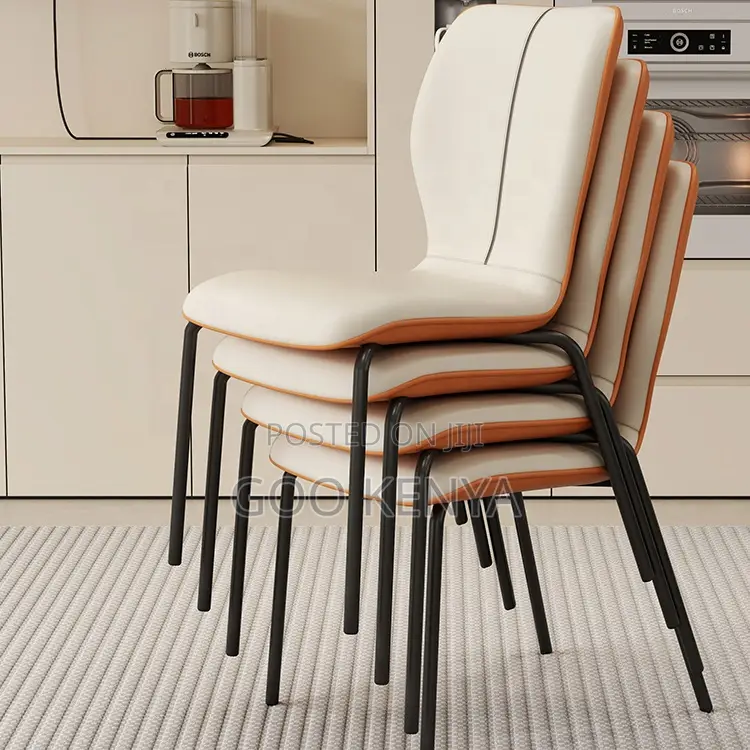 Home Dining Chair; Elegant Armless Leather Chair for Dining Table