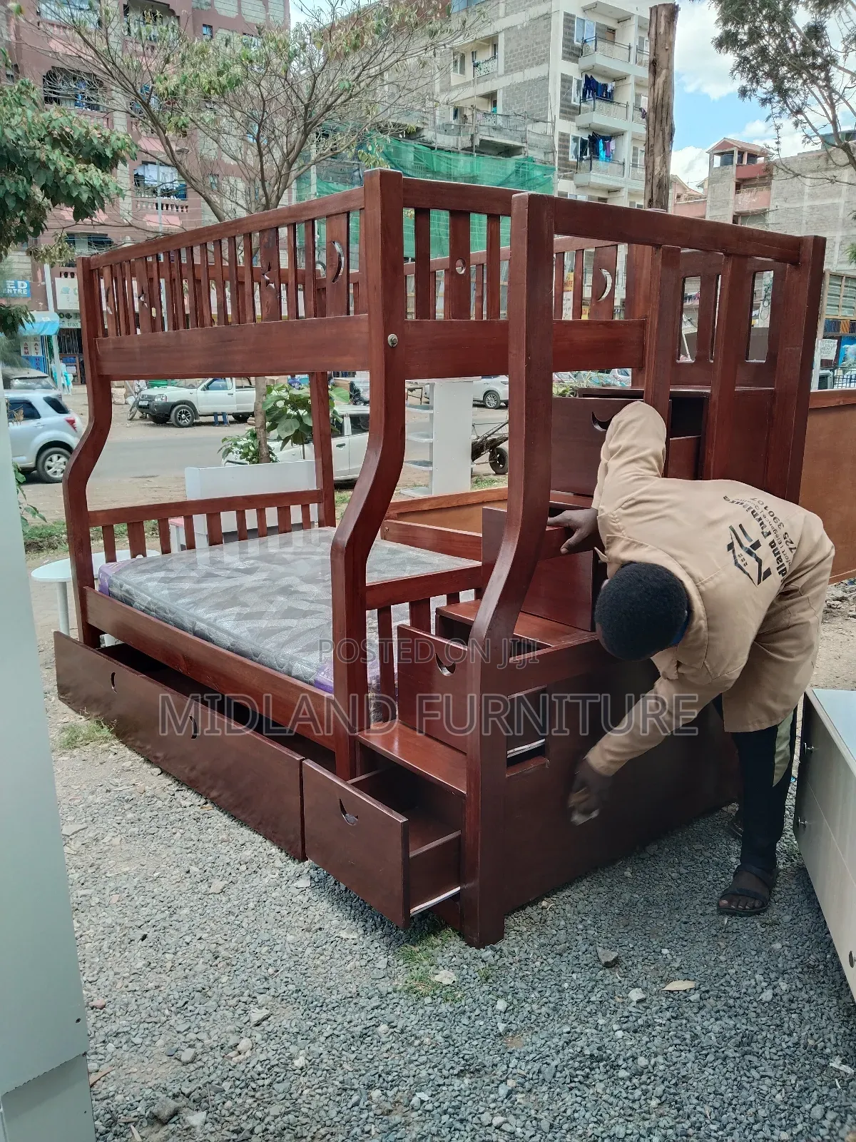 Mahogany Double Decker Bunk Bed on Sale . Pay on Delivery